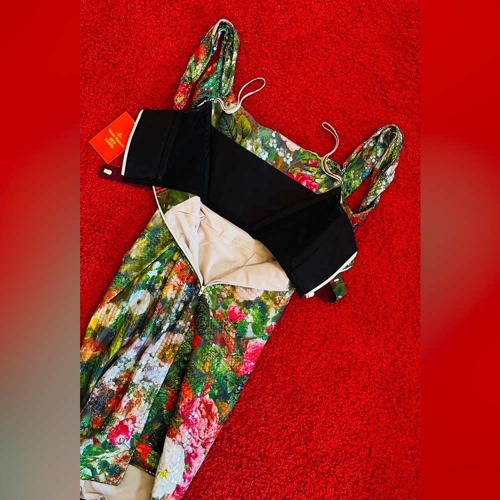 Vivienne Westwood SS14 floral chiffon printed sequined Corset Dress NWT IT 40 - Picture 13 of 17
